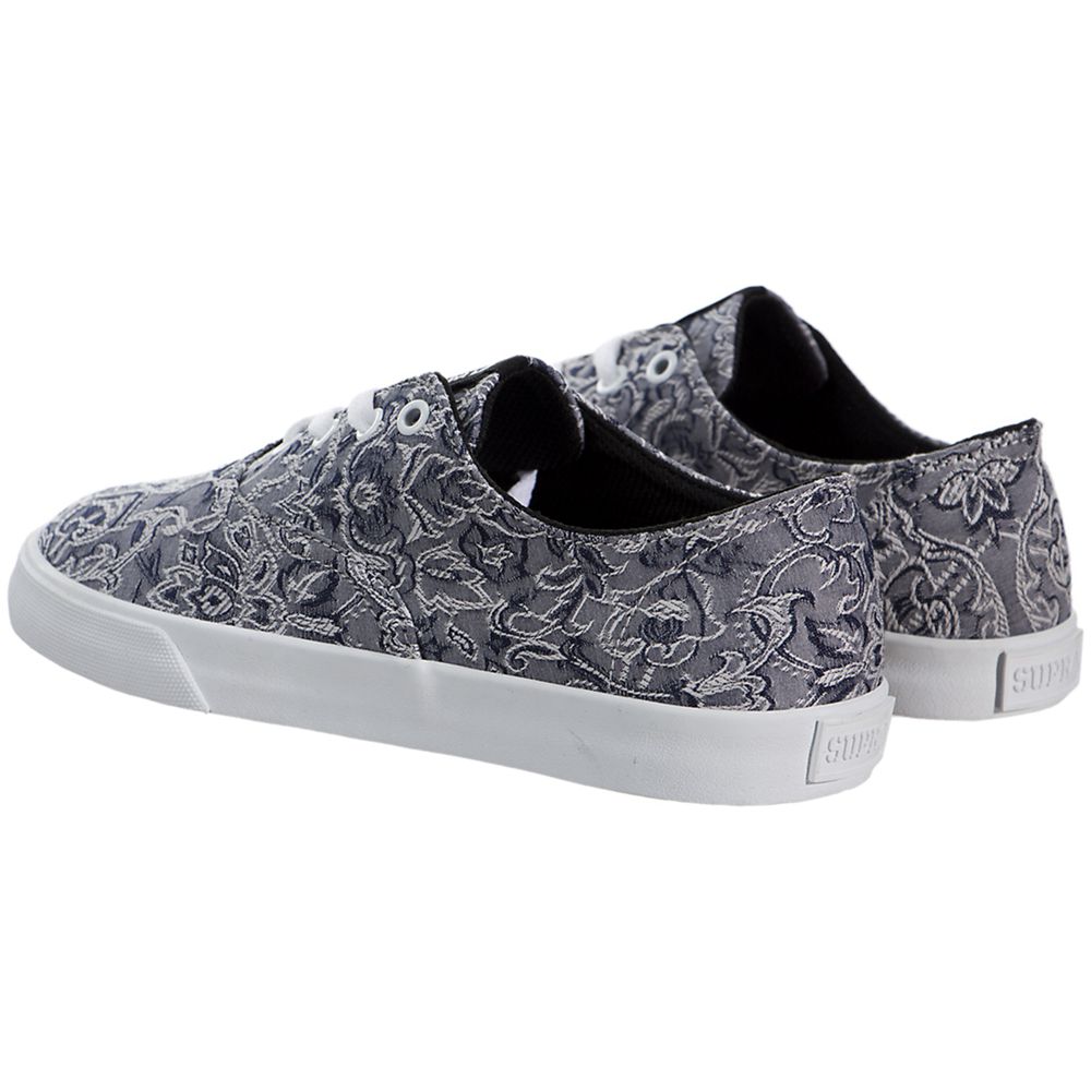 Baskets Basses Supra Wrap Grise Grey/Pattern-White Femme | TRB-58203346